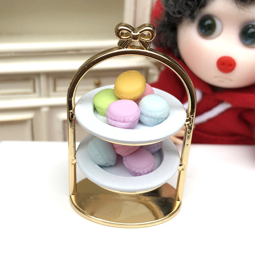 1:12 Dollhouse Metal Cake Stand & Plates