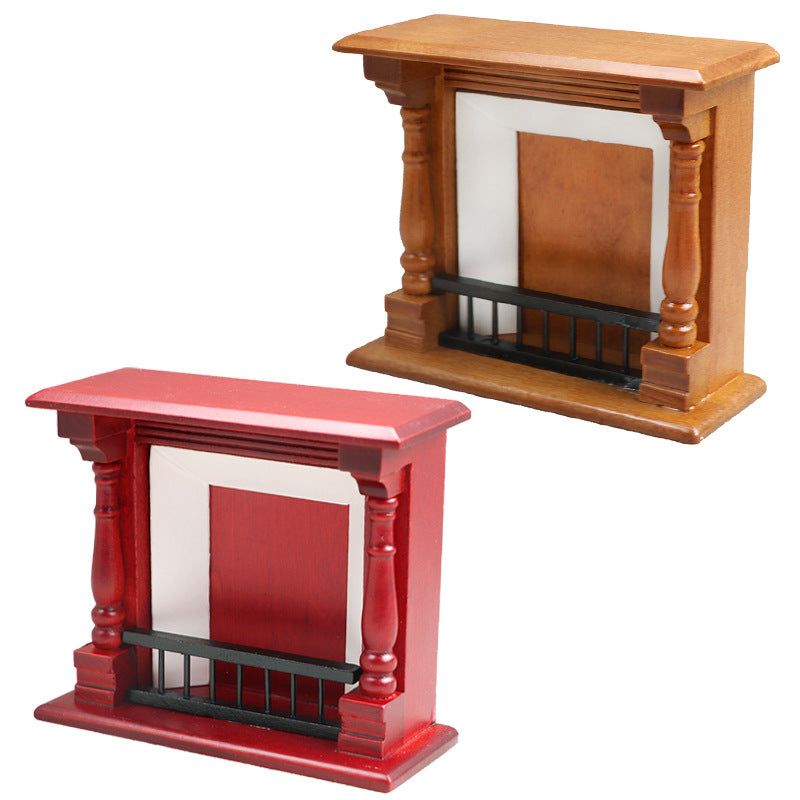 1:12 Dollhouse Miniature Furniture – Classic Living Room Mahogany Fireplace