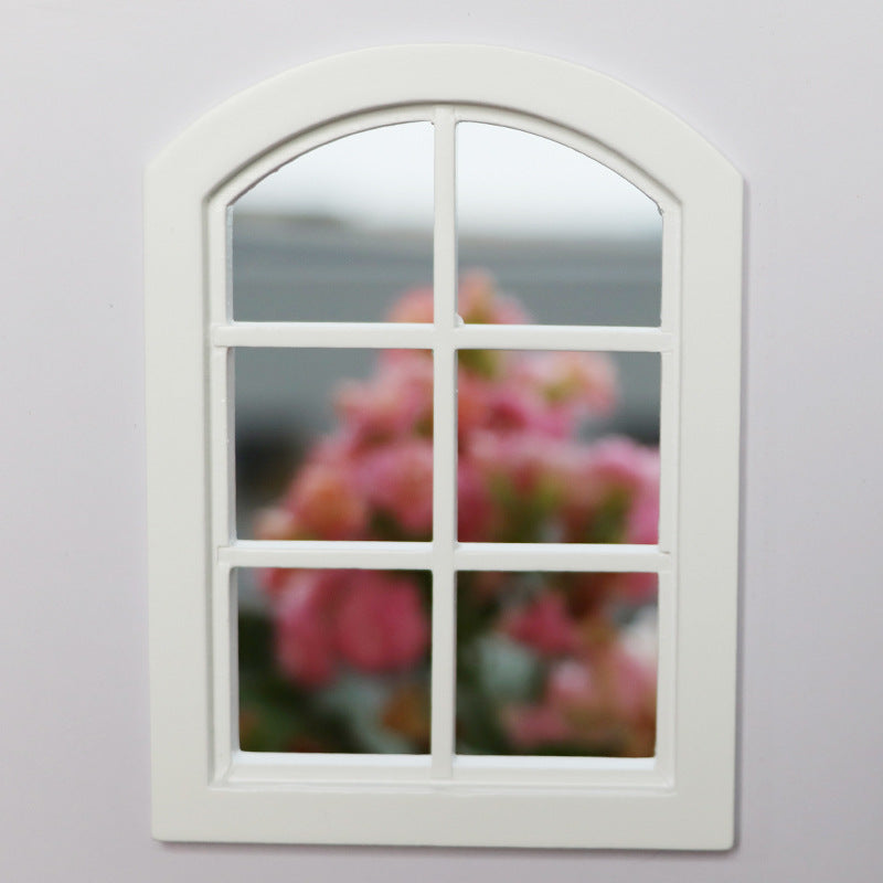 1:12 Dollhouse Miniature Furniture Model – White Arched Six-Grid Window