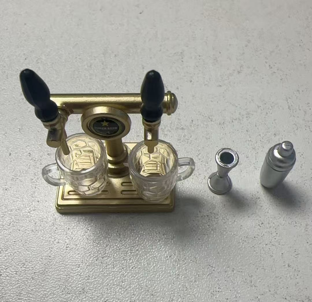 Lily minis-dollhouse Miniature Double Tap Beer Dispenser Set
