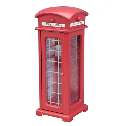 1:12 Dollhouse Outdoor Miniature Scene Model – Red Telephone Booth