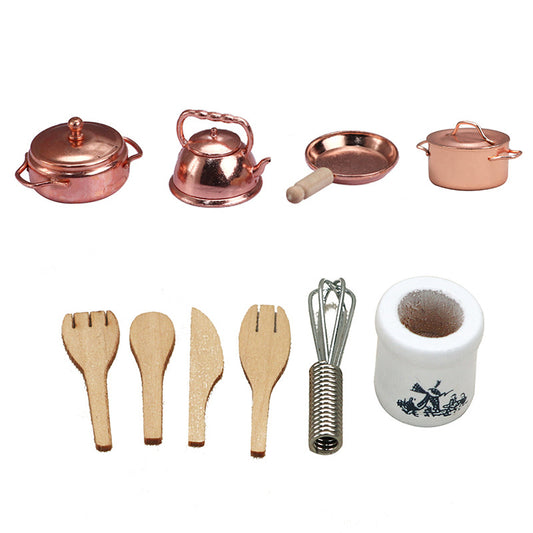 1:12 Dollhouse Miniature Furniture Kitchen Accessories Set – 10-Piece