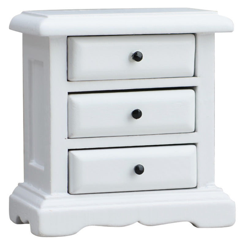 1:12 Mini Dollhouse Furniture – White Bedside Table for Miniature Scenes