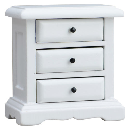 1:12 Mini Dollhouse Furniture – White Bedside Table for Miniature Scenes