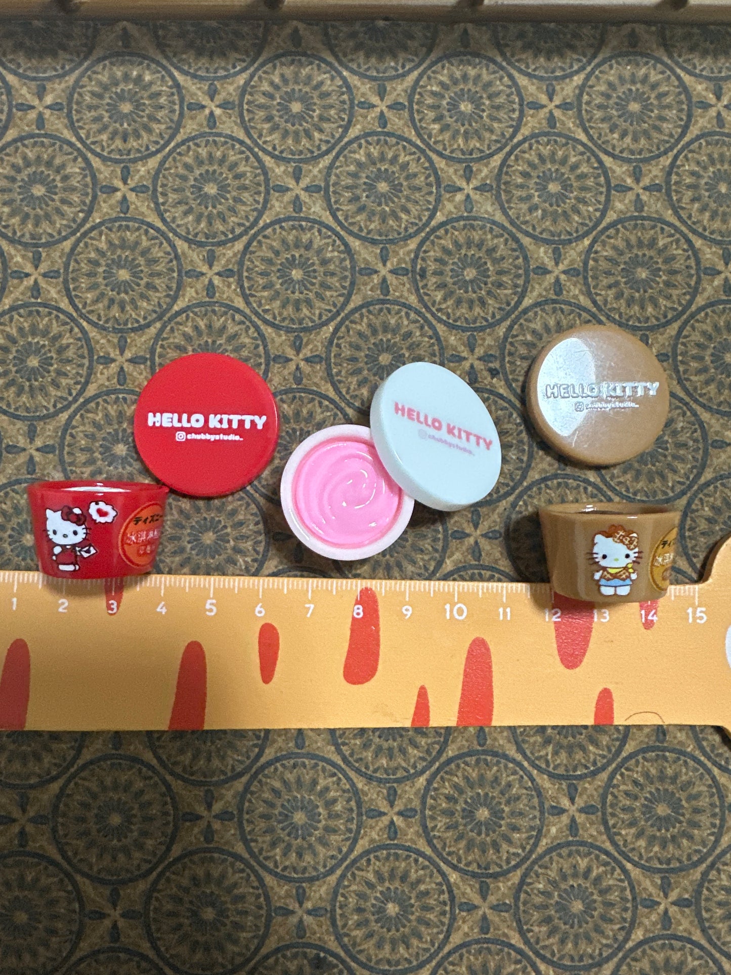 Lily minis-dollhouse miniature HK Yogurt bucket 3pcs