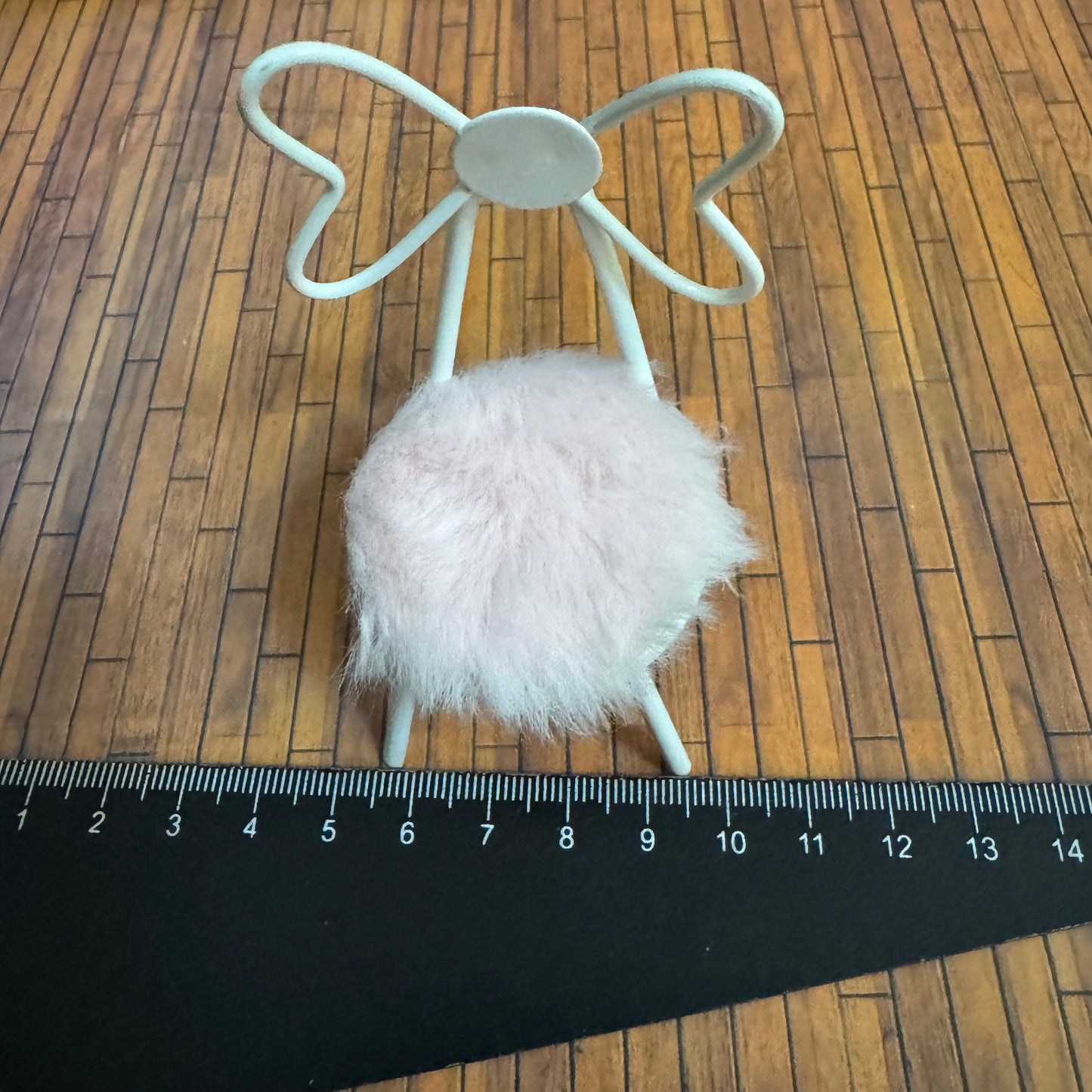 Lily minis-dollhouse miniature bow chair pink