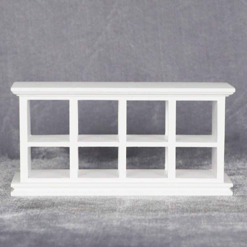 1:12 Mini Dollhouse Furniture – Bakery Display Cabinet with Grid Storage for Miniature Shop Scenes