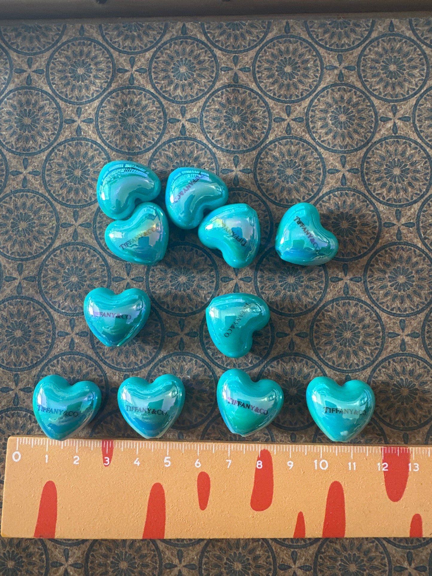 Lily minis-dollhouse miniature Blue heart DIY materials 2pcs