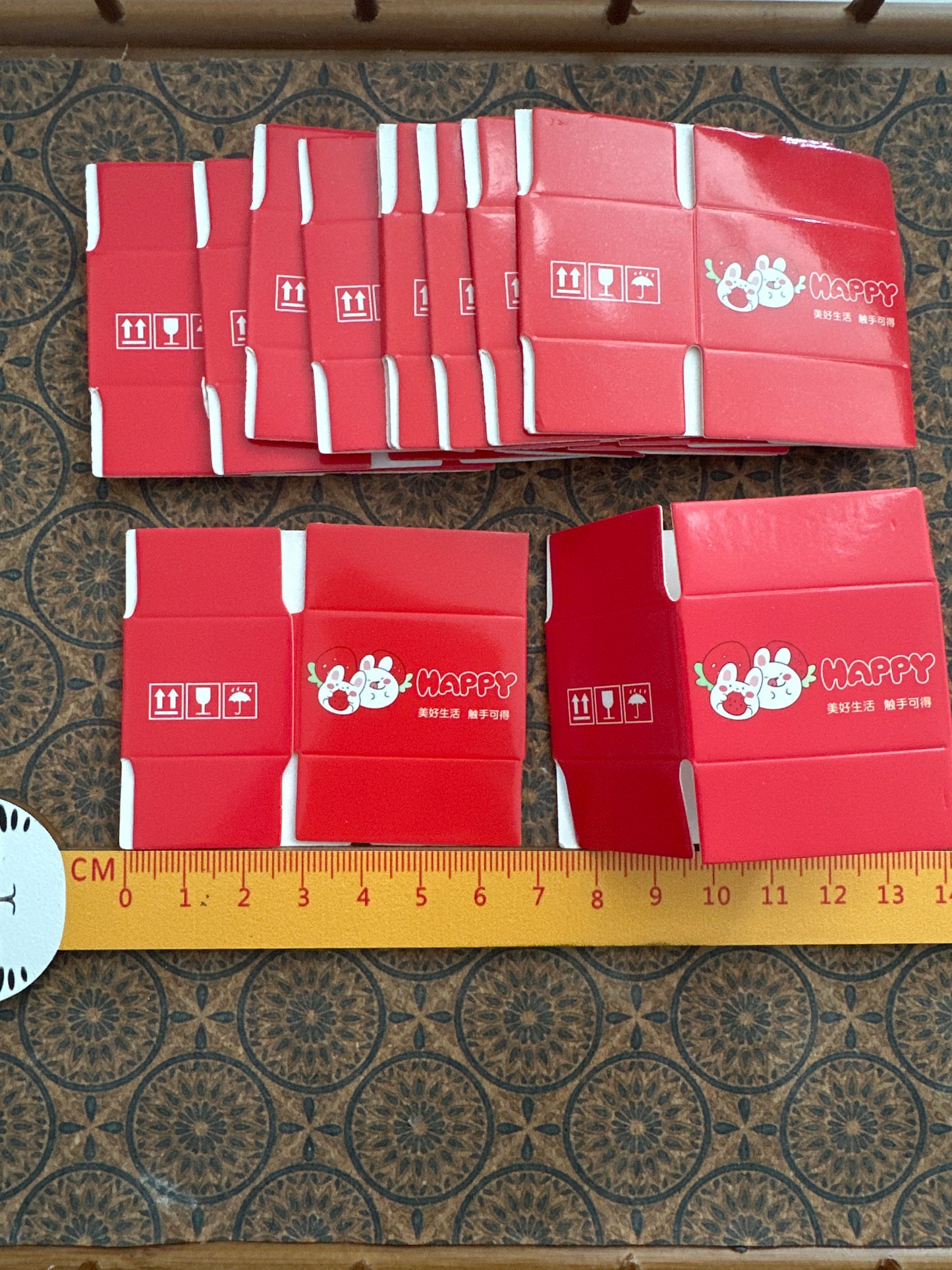 Lily minis-dollhouse miniature Mini red cardboard box 10pcs
