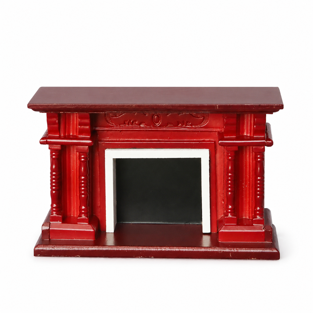 Lily minis-dollhouse Vintage Redwood Fireplace
