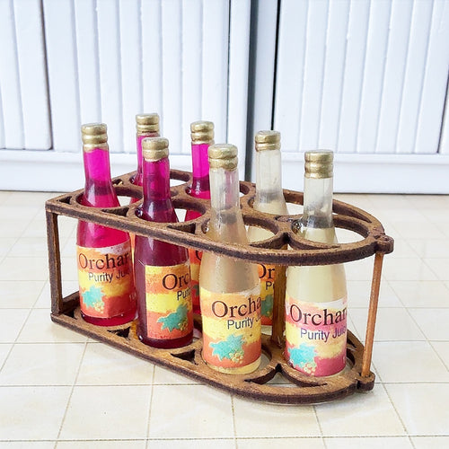 1:12 Dollhouse Miniature Model Scene Accessory – Beer Rack with 9 Beer Bottles