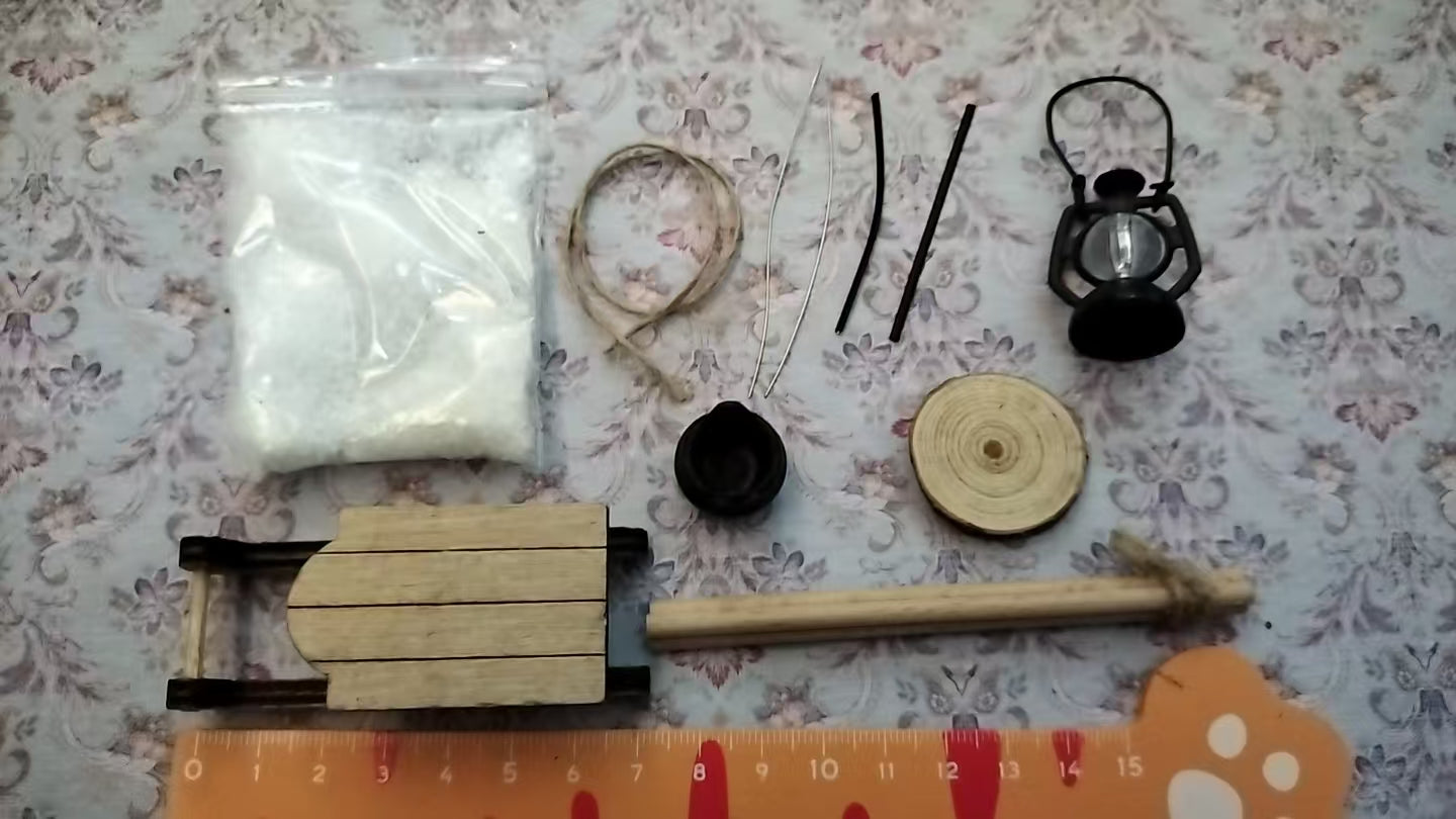 Lily minis Miniature Skiing and Camping Set for Dollhouse