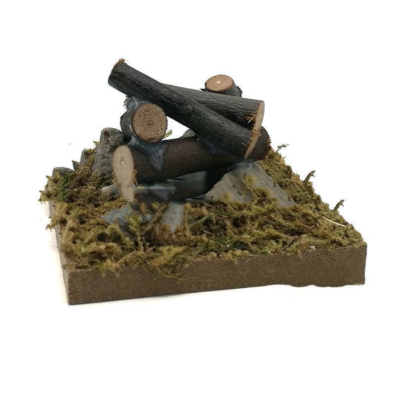 Miniature Outdoor Garden Scene Model Rustic Bonfire