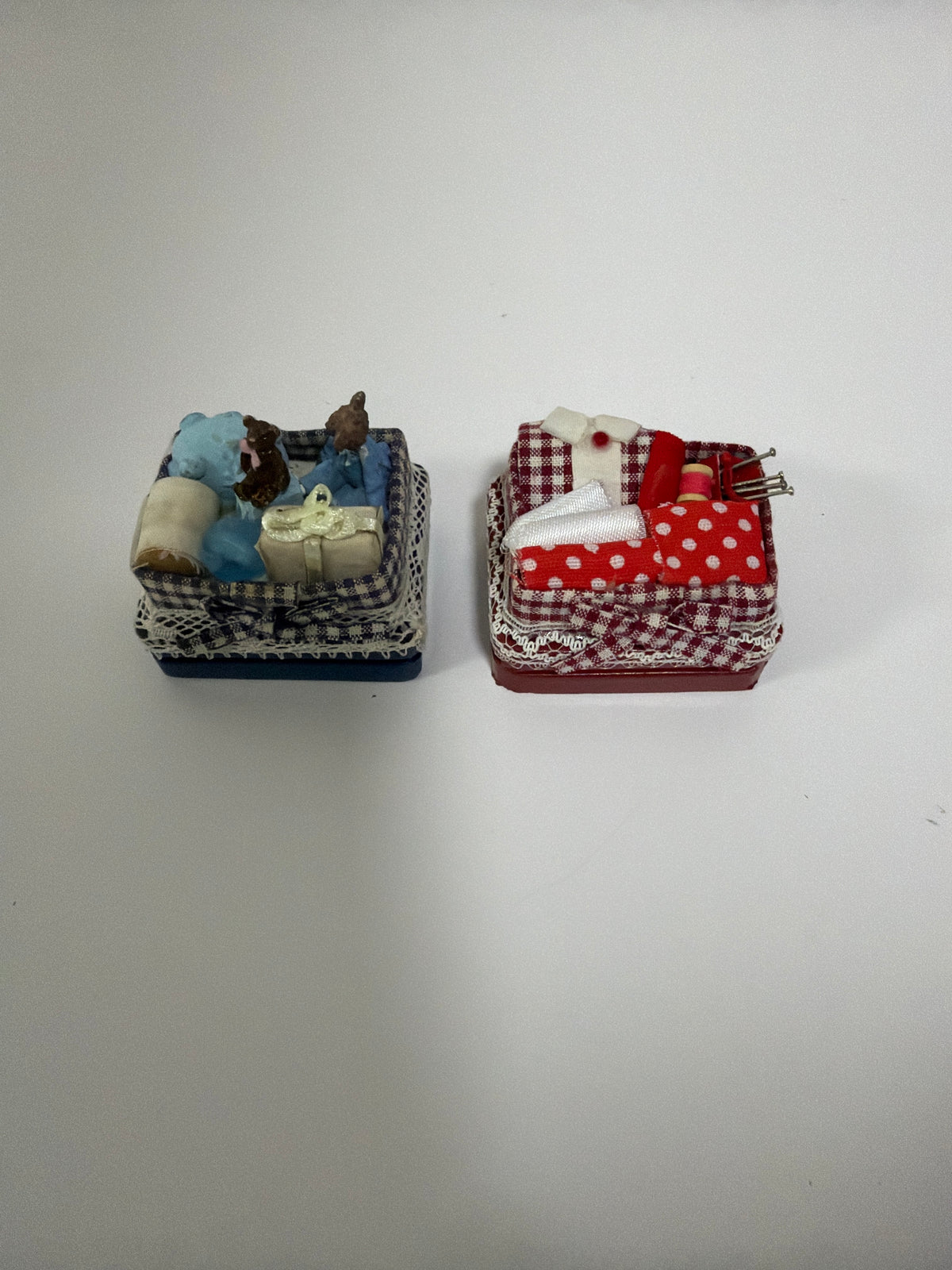 Lily minis-dollhouse miniature Needle and thread box
