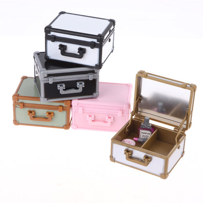 1:12 Dollhouse Makeup Set – Cosmetic Case, Lipstick, Perfume, Cushion Compact