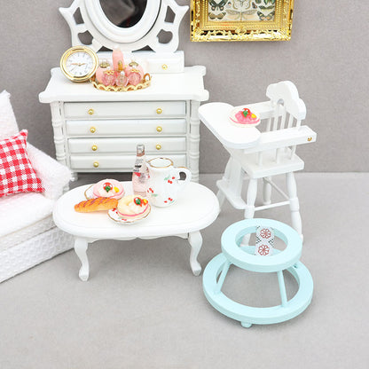 1:12 Mini Dollhouse Furniture – Wooden Walker for Children's Room Miniature Scene Model