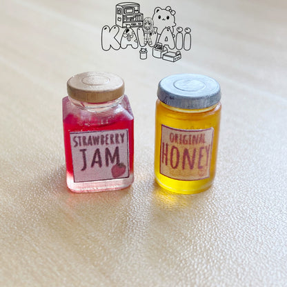 Dollhouse 1:12 Scale Miniature Honey Strawberry Jam Food Shop Kitchen Bakery
