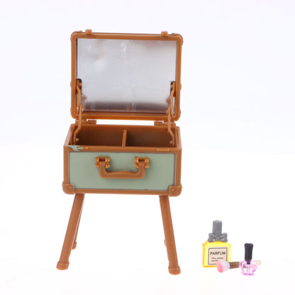 1:12 Dollhouse Makeup Set – Cosmetic Case, Lipstick, Perfume, Cushion Compact