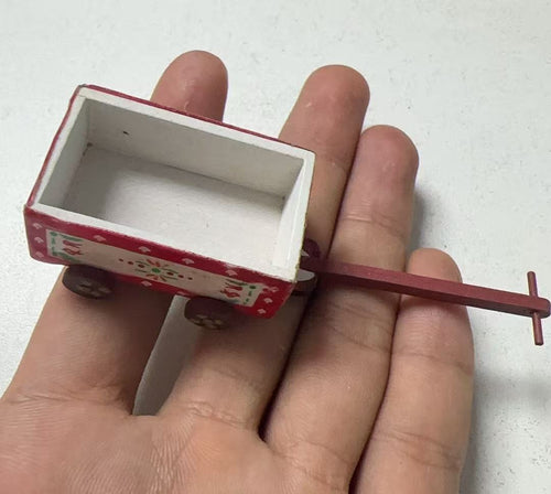 Lily minis-dollhouse Miniature Wooden Pull Wagon