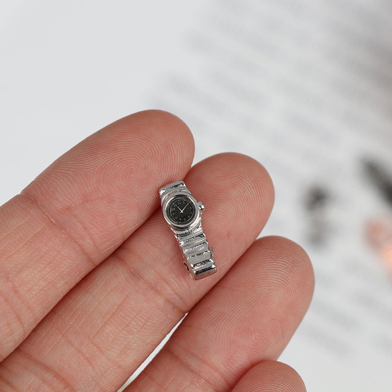 1:12 dollhouse diy hut Dollhouse Mini model toy metal watch Wristwatch pocket miniature