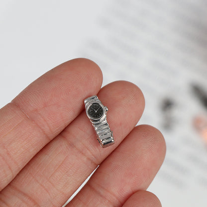 1:12 dollhouse diy hut Dollhouse Mini model toy metal watch Wristwatch pocket miniature