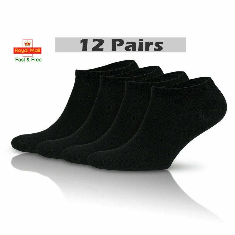 12 Pair Men Women Trainer Liner Ankle Socks Invisible Cotton Low Cut Sport Socks