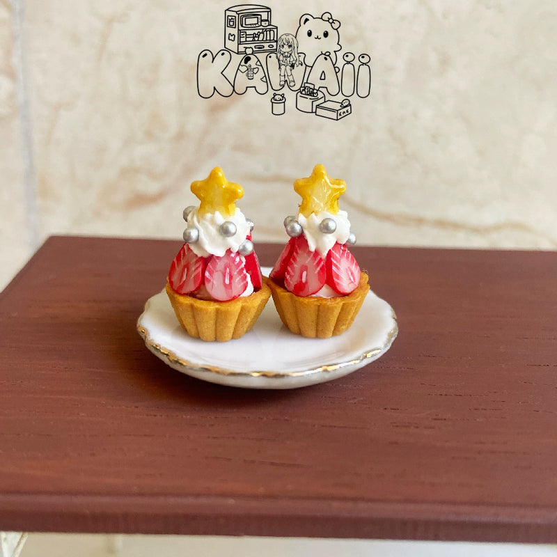 Miniature food and play Christmas strawberry tower cute cake dollhouse dollhouse dessert shop accessories