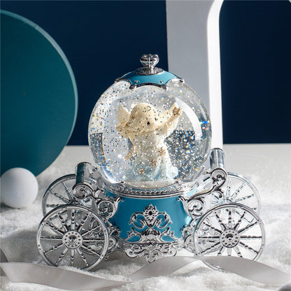 Christmas Snow Dream Couple Carriage Crystal Ball Music Box Music Box Girls Wedding Birthday Gift for Child Home Decor