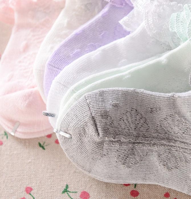 Children's lace boat socks Children's socks Girls baby mesh socks Thin lace princess socks