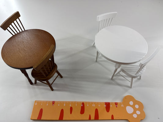 Lily minis-dollhouse Round table and chair