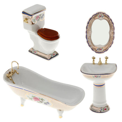 Dollhouse Dollhouse Miniature Mini Ceramic Bathroom Decoration Model