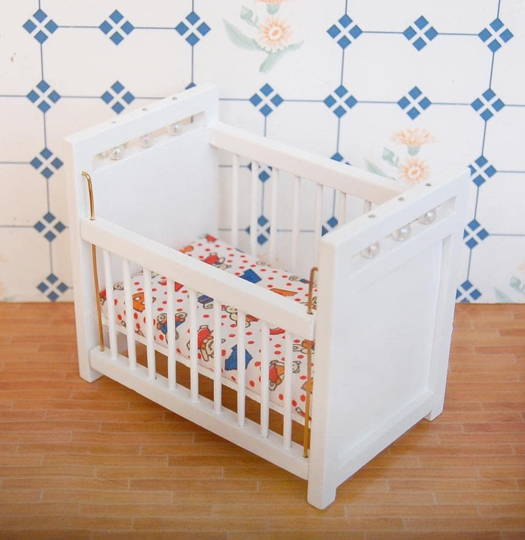 Doll Furniture Set for Baby Bedroom - White Model, Well-Made Dollhouse Set for DIY Playtime