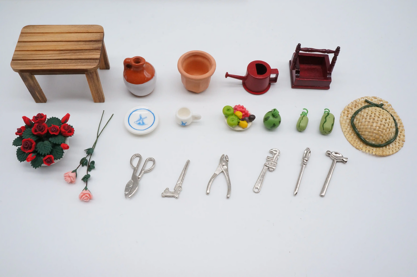 1:12 Miniature Dollhouse Furniture Model Mini Villa Garden（40Pcs）