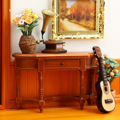 1:12 Mini Dollhouse Furniture – European Vintage Half-Table for Miniature Play Scenes