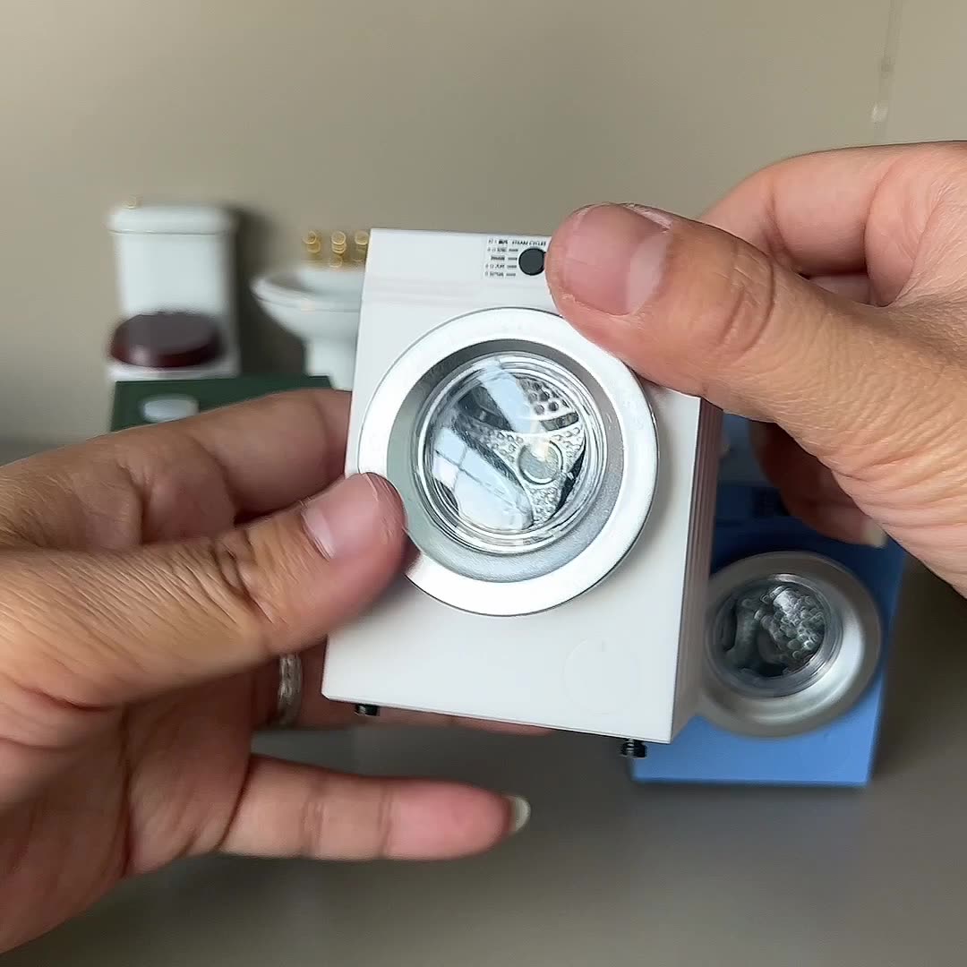 1:12 Mini Toy Washing Machine – Rechargeable, Rotatable, and Functional
