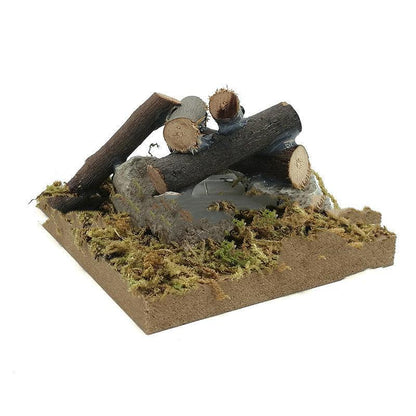 Miniature Outdoor Garden Scene Model Rustic Bonfire