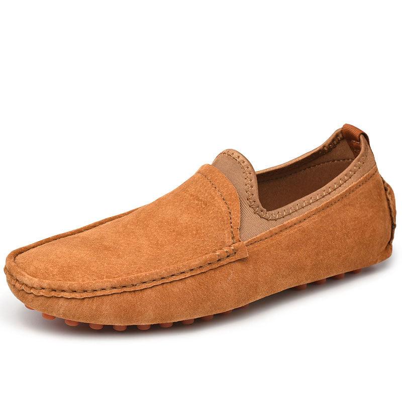 Casual Shoes Men Summer Moccasins Slip On Breathable Plus-Size Genuine-Leather