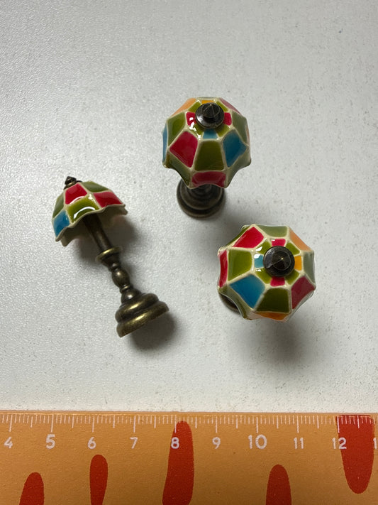 Lily minis-dollhouse Colorful antique bronze retro table lamp