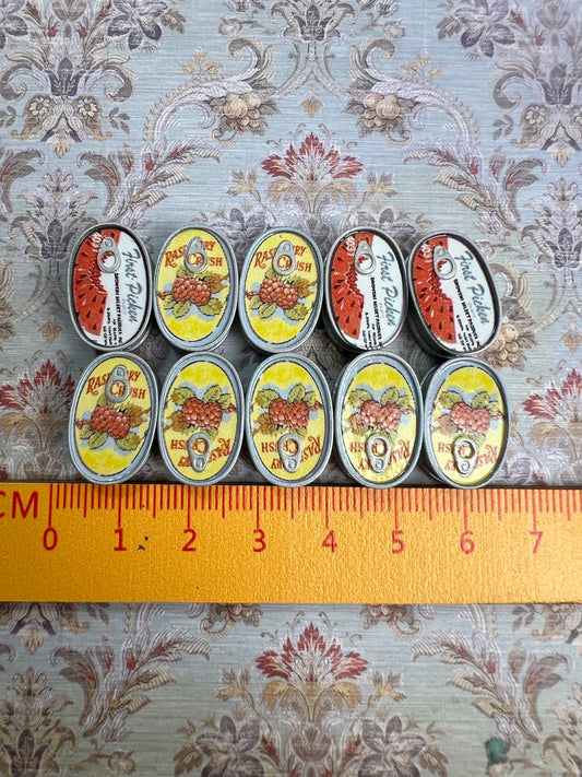 Lily minis-dollhouse miniature can food 10 pcs