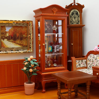 1:12 Mini Dollhouse Furniture – Wooden Arched Single Door Cabinet for Miniature Play Scenes