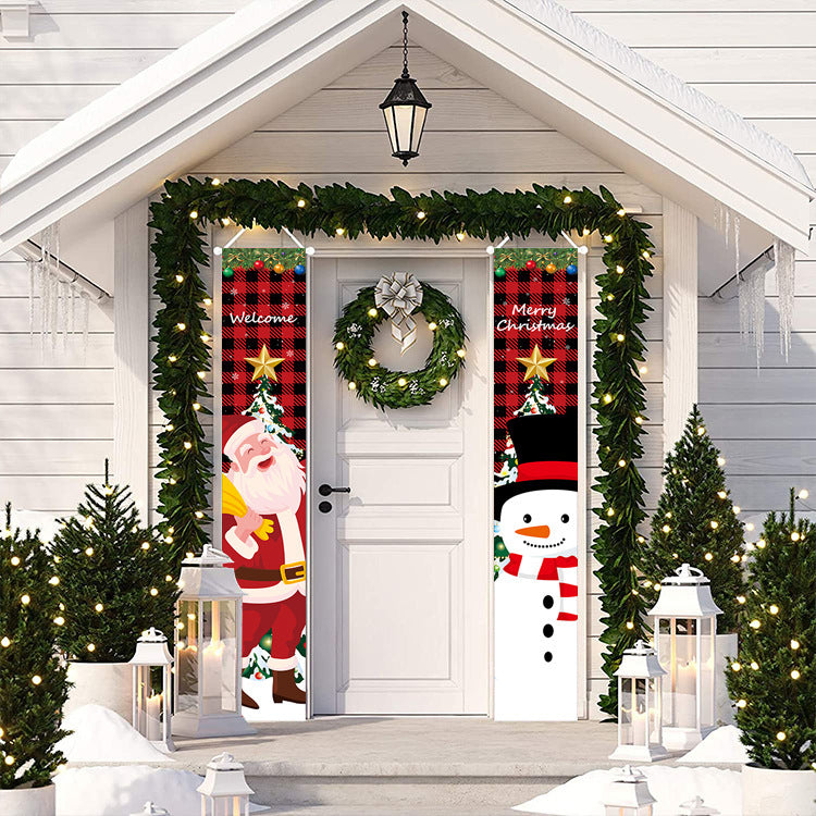 Christmas Banner Couplet Porch Decoration Flag