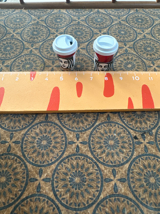 Lily minis-dollhouse miniature SB Metal coffee cup 2pcs