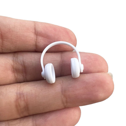 1:12 Dollhouse Mini Computer Room Scene Accessory - Black/Red Headphones