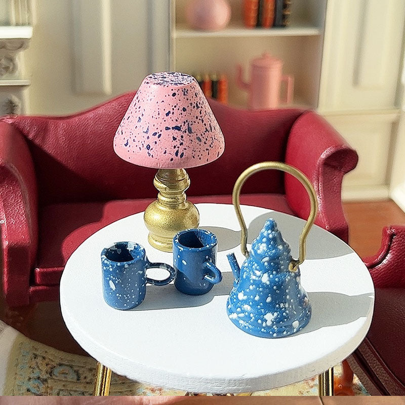 1:12 Dollhouse Pink Table Lamp