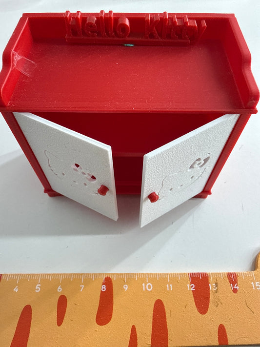 Lily minis-dollhouse HK Red double-door cabinet