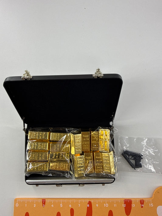 Lily minis-dollhouse The suitcase is loaded with gold bars