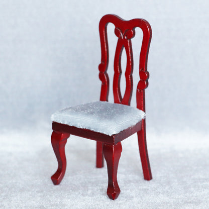 1:12 Dollhouse Miniature Furniture Vintage Red Wood Chair
