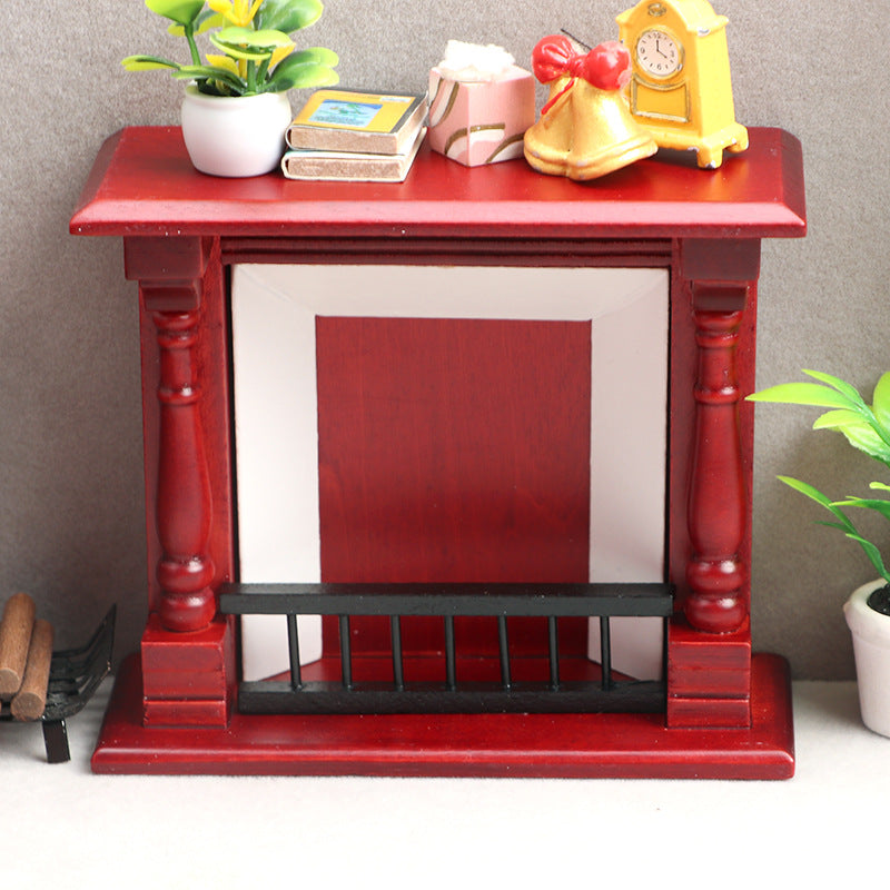 1:12 Dollhouse Miniature Furniture – Classic Living Room Mahogany Fireplace