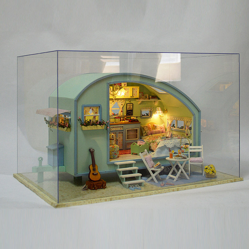 3D Puzzles DIY Miniature Dollhouse Kit for Adults Kids Wood Craft Furniture LED Music Box Light Time Travel Series