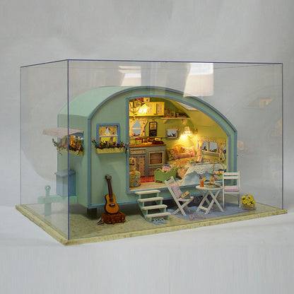3D Puzzles DIY Miniature Dollhouse Kit for Adults Kids Wood Craft Furniture LED Music Box Light Time Travel Series